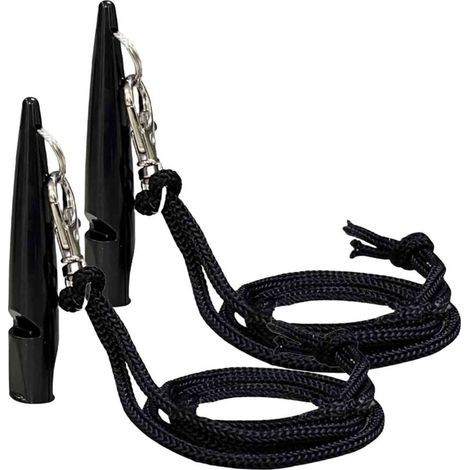Lot de 2 sifflets pour animaux avec cordelette de suspension - noir (1/5)