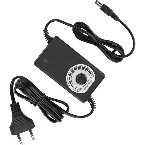 Alimentation Électrique Régulable - 3 à 12 V DC - 3 A - Adaptateur pour LED et Ventilateur - Entrée 100-240 V AC - Réglage Manuel par Bouton (1/5)