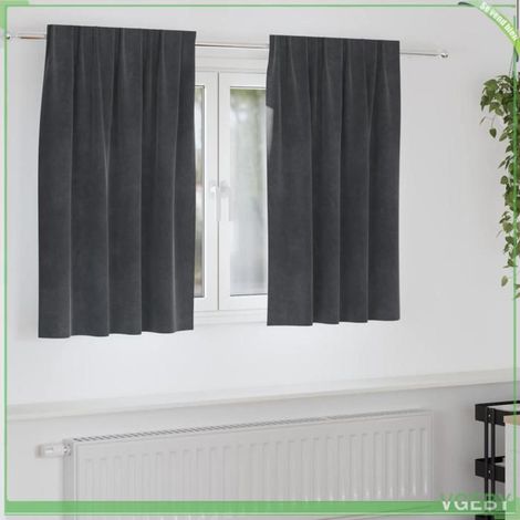 Rideaux occultants - FAFEISY - 4107258 - Velours - Lot de 2 - 140x140 cm - Gris clair (1/5)