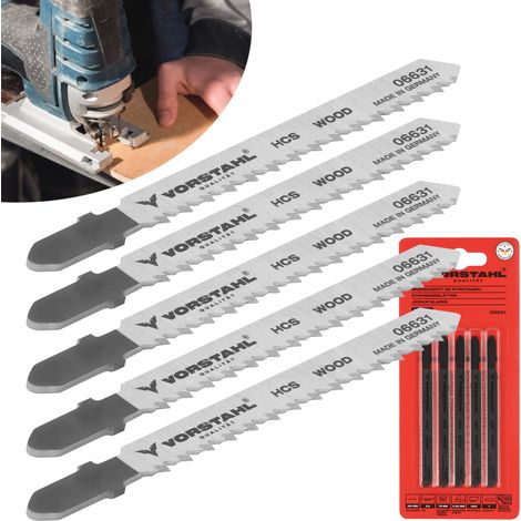 Lames de scie sauteuse pour bois, en forme de T (T) 100 mm  5 pièces  Vorstahl (1/5)