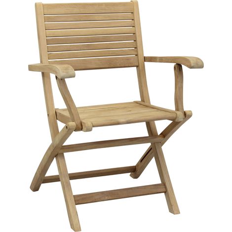 Klappstuhl Klappe Outdoor -Teakholzholz mit Armlehnen 42x60x85H CM Open Plus (1/5)