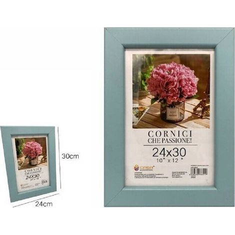 TrAdE Shop Traesio - Cornice Per Foto Fotografie Quadri Tele Poster Portafoto 24 X 30cm Azzurra 68619 -
