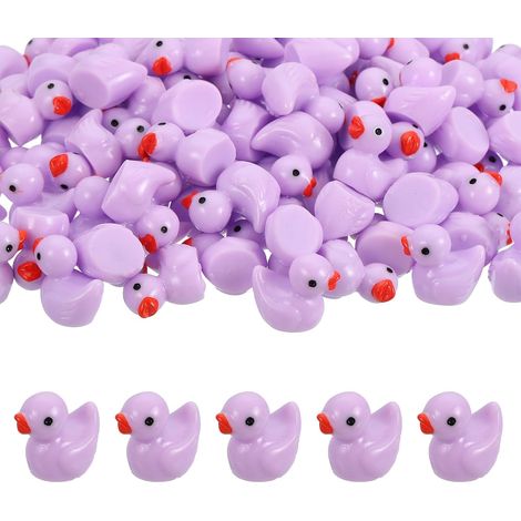 60pcs Mini Resin Ducks Miniature Figurines Loose Purple (1/5)