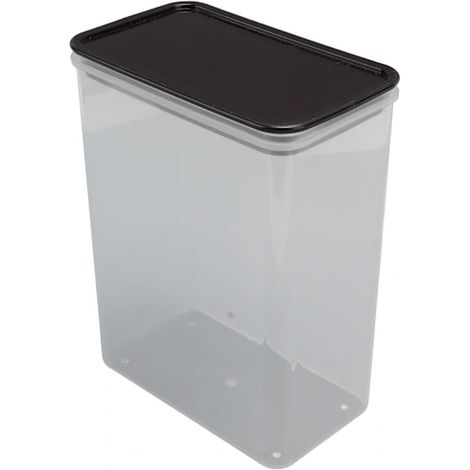 Boîte hermétique avec couvercle, transparente, noire, pour riz, farine, idéale pour une utilisation dans un garde-manger.-AquaForge (1/5)