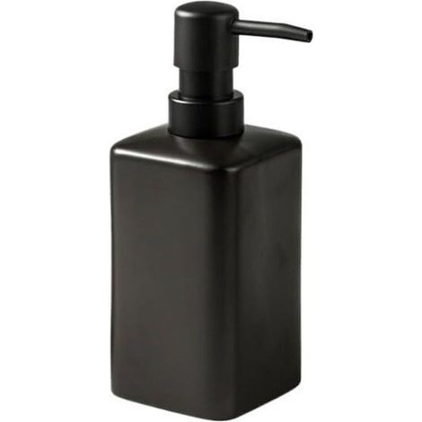Dispenser di sapone da bagno da 360 ml, flacone singolo in ceramica, flacone per lozione, accessori per il bagno, nero, quadrato (1/4)