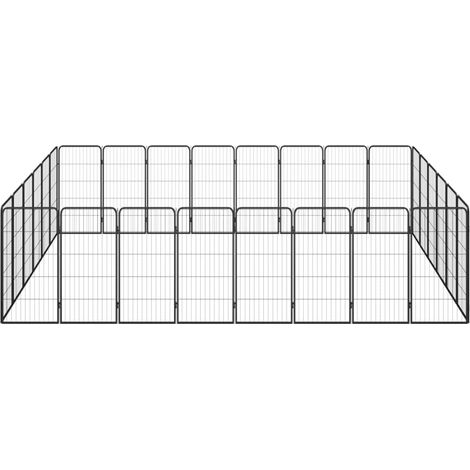 Maison Exclusive - Box Cani 28 Pannelli Nero 50x100 cm Acciaio Verniciato Polvere