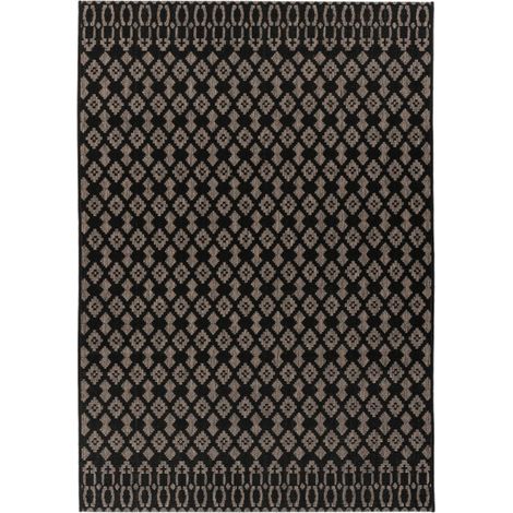 Tapis Géométrique à Poils Courts "Splash" Noir 120 x 170 cm (1/3)