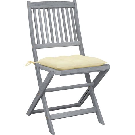 Maison Exclusive - Klappstühle, 4 Stück, mit Kissen, aus massivem (1/5)
