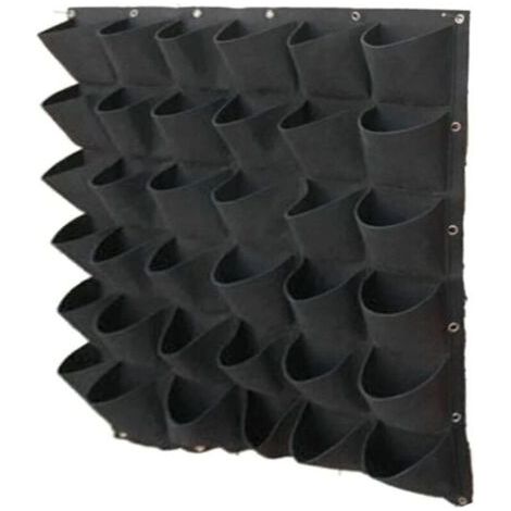 Bordura per piante con 36 tasche, sacco verticale per piante, vaso per piante montato a parete in design per giardinaggio verticale esterno, parete da giardino in feltro flessibile, resistente ed ecol (1/4)
