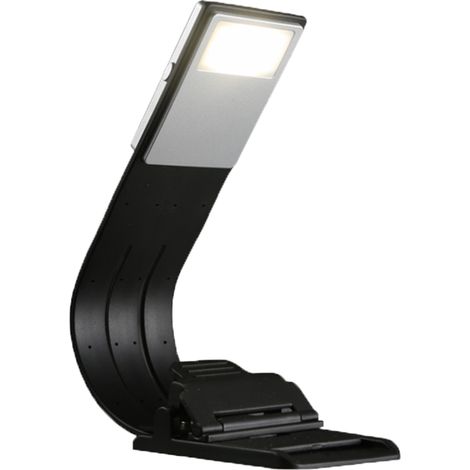 Lampe De Lecture - Clip Livre LED - Réglage Continu Luminosité - 3 Couleurs - Noir Classique - 1 Pièce (1/5)