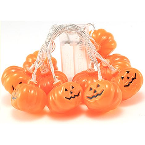 Guirlande Lumineuse Citrouille - LED Blanc Chaud - Piles AA - Décoration Halloween Noël Intérieur Extérieur - 1 Pièce (1/5)