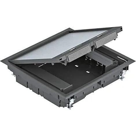 OBO Bettermann Inserto de dispositivo para montaje en canal 263x263x59 Poliamida negro grafito RAL 9011, 7405039