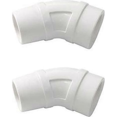 Lot de 2 Coudes 45 Degrés PVC Blanc Compatible Zodiac G2 G3 G4 Prévention Pliure Tuyau (1/5)