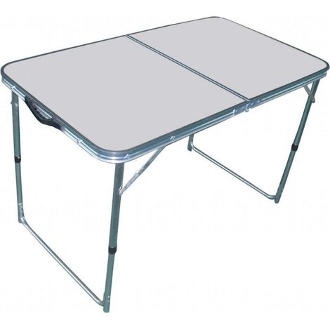 Tavolo Rettangolare Pieghevole 120x60x68 h cm in Alluminio Bianco