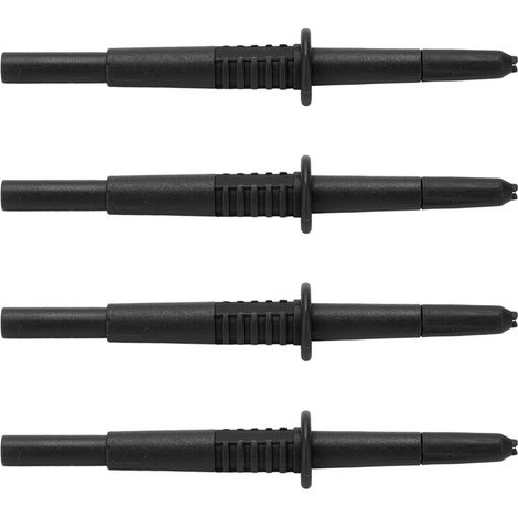 Lot de 4 sondes de test électriques noires, avec douilles bananes de 4 mm, pour le perçage de fils isolés. (1/5)