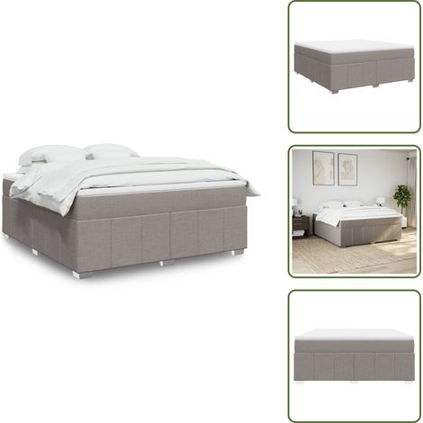 vidaXL Sommier à lattes de lit avec matelas Taupe 180x200 cm Tissu (1/5)