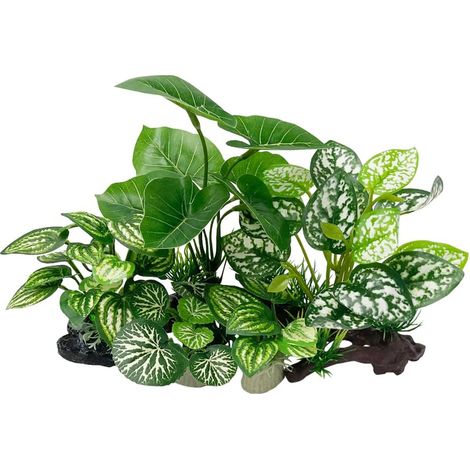 Fish Tank Decorations Aquarium Decoration Ornaments Accessories Betta Fish Hides Cave Rest Soft Leaf (Mix-Leaf-Set-C) (GZDY) (1/5)