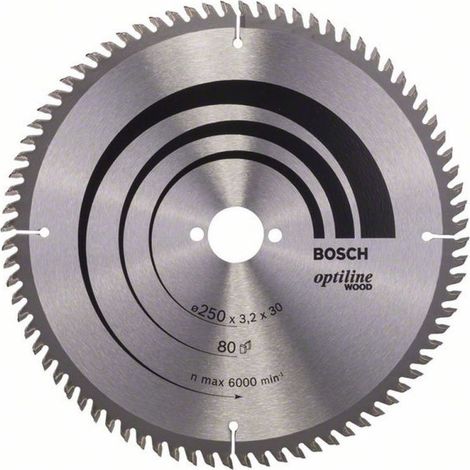 Bosch PRO Wood Kreissägeblatt, 250 x 3,2 x 30 mm, T80, für TKS