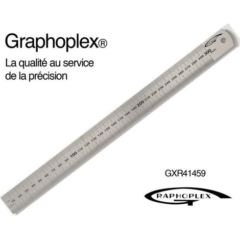 Graphoplex - Réglet acier épais ép = 1mm l = 24mm L = 30cm