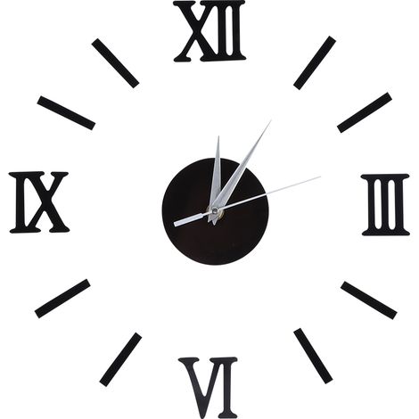 Horloge murale DIY sans cadre 3D miroir silencieux stickers muraux pour salon chambre maison (1/5)