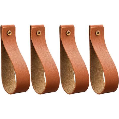 Lot De 4 Crochets Muraux, Support Tringle Rideaux En Cuir, Installation Sans Percage, Pour Salle De Bain Et Cuisine