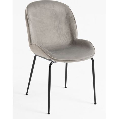 Sillas Comedor - Silla Bille Black Terciopelo - Gris claro (1/5)