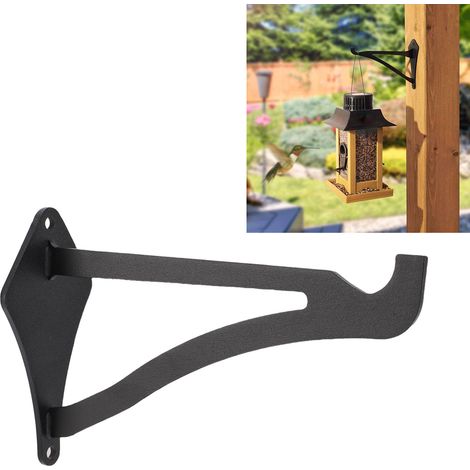 Ganchos metálicos de pared para uso exterior, modelo A402 – soporte de acero negro de 162 mm para plantas y faroles (juego de 2) (1/5)