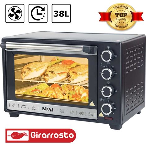 Forno Fornetto Elettrico Ventilato 38 litri 1600W Luce Interna Timer Girarrosto (1/5)