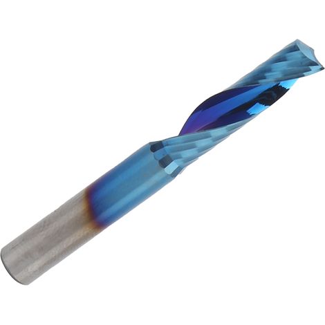 Fraise à fileter une seule lame en carbure de tungstène revêtement bleu, outil CNC 6x22x50 mm, fraise hélicoïdale monobrin pour métal, précision 50 mm. (1/5)
