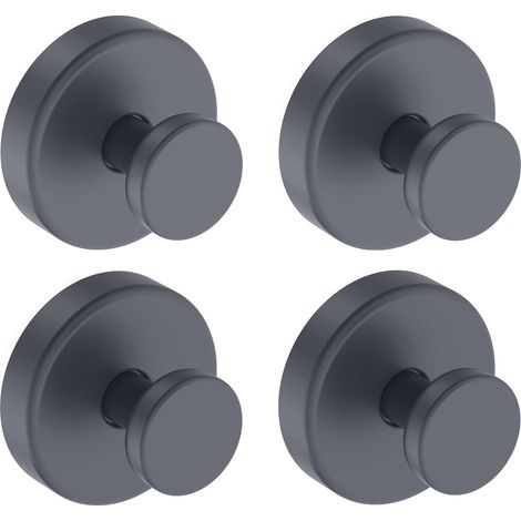 Duschhaken mit Saugnapf, abnehmbare Handtuchhaken, geeignet für Badezimmerfenster, Glastüren und Wände Bademantelhaken – 4er-Pack, grau (1/5)