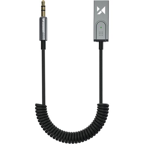 Adaptador de audio con receptor Bluetooth 5.3 y conector miniJack AUX de 3,5 mm y USB-A. (1/5)