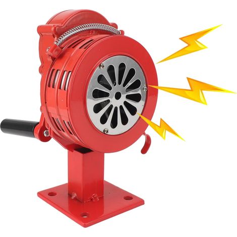 Crank Siren, 110±2dB Powerful Air Raid Siren, Manual Operated Metal Emergency Safety Alarm, Compact Portable Air Horn for Tornado Fire (1/5)