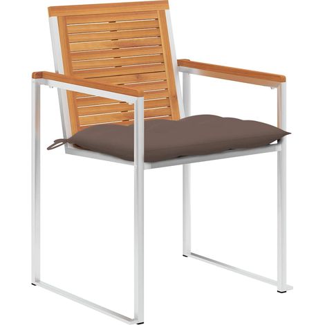 Maison Exclusive - Sedie da Giardino con Cuscini 4 pz in Legno Massello di Acacia (1/5)
