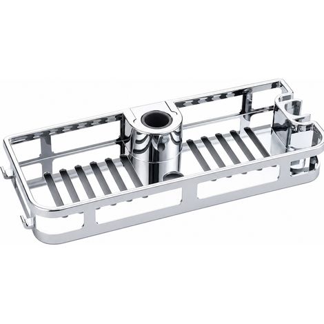 Panier de Douche en ABS Argenté sans Perçage pour Barre de 24 mm (1/5)