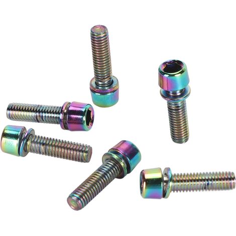 Lot de 6 vis de potence de vélo professionnelles M5x18mm en alliage d'aluminium pour guidon de vélo de montagne, accessoires colorés (1/5)