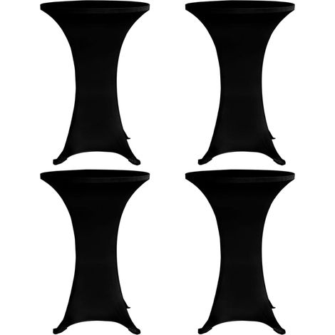 Stehtischhussen 4 Stk. Ø 70 cm Schwarz Stretch