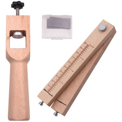 Outils De Coupe En Cuir, Sangle De Bande En Cuir à La Main En Bois Outil De Coupe Réglable Outils De Bricolage Cutter Avec 5 Lames