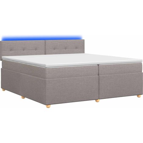 Maison Exclusive - Letto box spring con materasso Tortora 200 x 200 cm Tessuto (1/5)