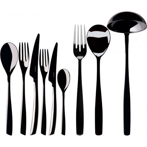 RIVIERA BLACK DIAMOND, Posate Set 75 Pz, Scatola Gallery, Casa