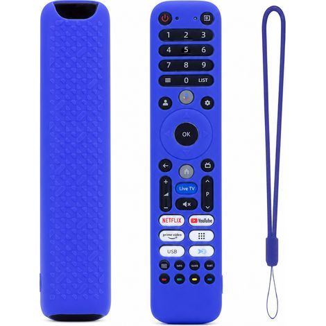 Blaue Silikon-Schutzhülle für TV-Sprachfernbedienung, kompatibel mit CHIQ L32FM10V U65M10F (1/5)