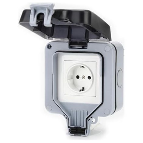 Outdoor Waterproof Socket Dustproof Wall Outlet for Kitchen, Bathroom, Garage, Pool and Garden (1/5)