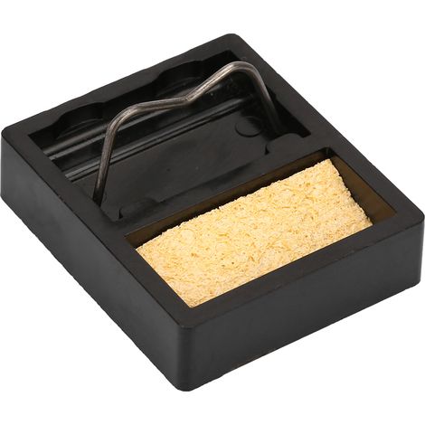 Support pour mini fer à souder électrique avec éponge, résistant aux hautes températures jusqu'à 600 °C. (1/5)