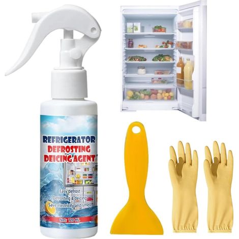 Degivrant Refrigerateur Congelateur, 120ml Spray de Dégivrage pour Réfrigérateur, Élimine Efficacement Et Rapidement L'accumulation de Glace, Fourni Avec un Grattoir Spécial (1/5)
