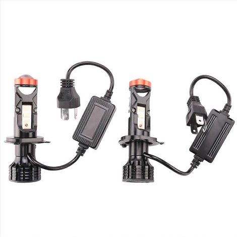 Phare de moto mini projecteur LED H4, lentille 3D, 90 W, 25 000 lm (1/5)