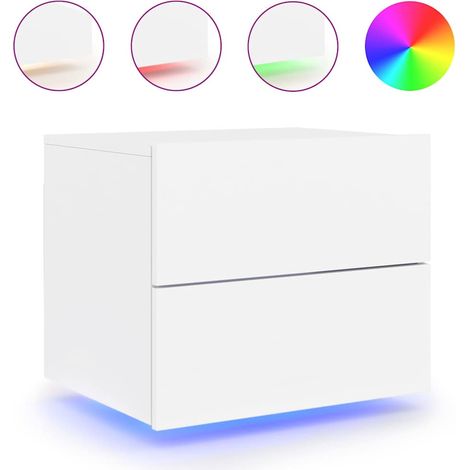 Maison Exclusive - Wand-Nachttisch mit LED-Leuchten Weiß