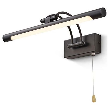 Applique murale LED 8W IP44 – Éclairage salle de bain noir mat – Température 3000K – Bras réglable pour tableaux et vitrines (1/5)