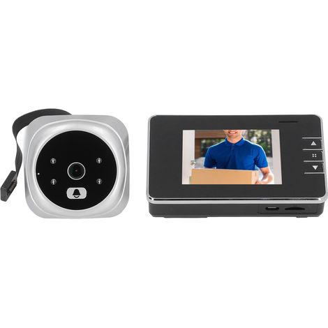 Caméra de judas de porte avec vision nocturne HD à 120°, interphone bidirectionnel, sonnette vidéo intelligente pour villa et maison. (1/5)