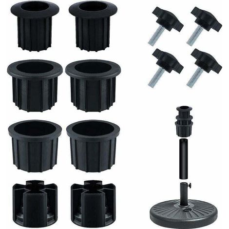Rechange pour Porte-Parapluie, Bouchon Cache Trou avec Bouton Étoile INOX m8 Accessoires Parasol Accessoires Pied Parasol pour Table de Terrasse Balcon Arrière-Cour (Noir 12pcs) (1/4)