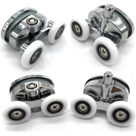 [JAMAIS UTILISÉ] Roulettes de porte de douche, roulettes papillon ovales de 23 mm, pour portes de douche coulissantes, portes en verre, 4 pièces (1/4)