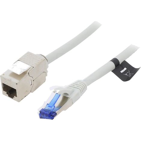 Cable reseau RJ45 male S-FTP 6a gris 1m